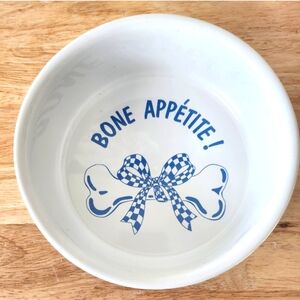 Blue & White Check Dog Bowl